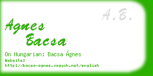 agnes bacsa business card